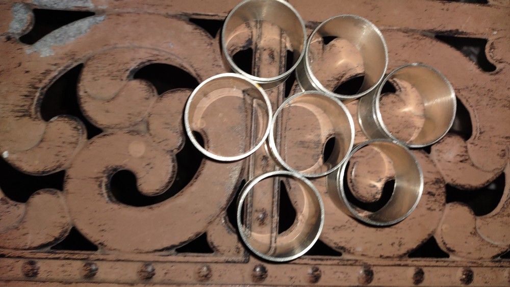 7 Silver Napkin Rings, Silver, Heavy