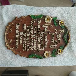 Vintage Serenity Prayer Wall Plaque