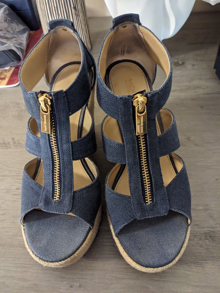 MK Wedge Sandals 7M/ Blue