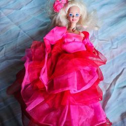 Vintage Barbie Doll in Pink Gown