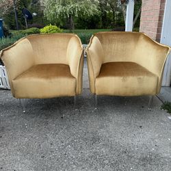 New Gold Arm Chair Set Of 2