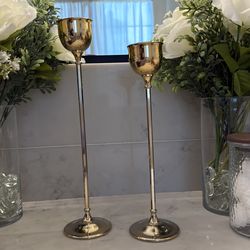 Vintage silver plated candle sticks pair