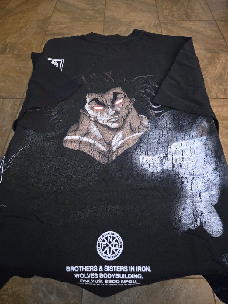 'Darcsport Baki' Yujiro Hanma "Side By Side" Series Oversized Tee in Black 2XL