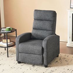 New -19" W Modern and Soft Touch Faux Chenille Fabric Comfortable Upholstered Manual Recliner