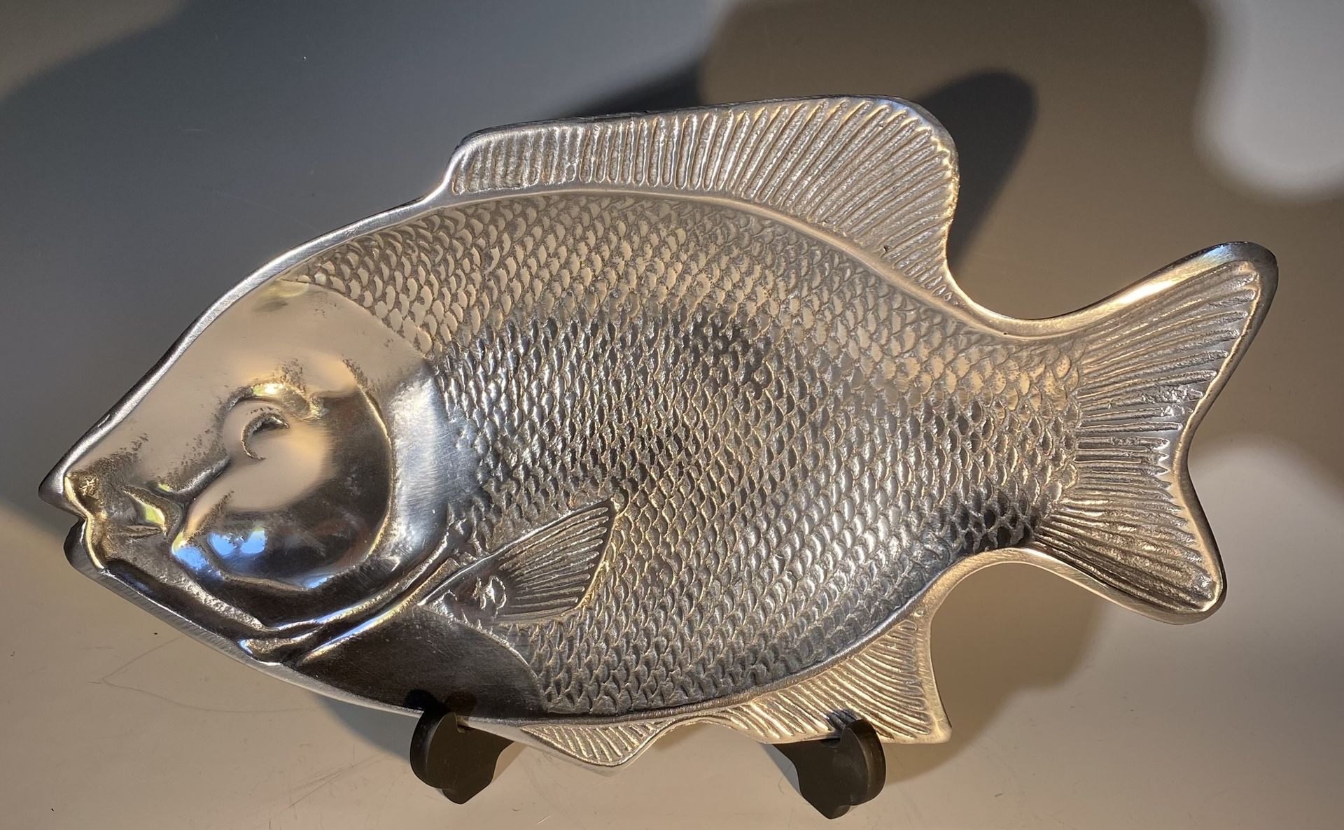 Pewter Fish Serving Plate Platter Seaside Market Beach