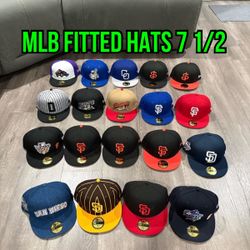 MLB New Era Red Sox, Twins, A’s, Angels, Cubs, Braves And Yankees 59fifty Fitted Hats Size 7 1/2
