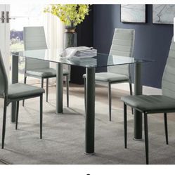 5 Pc Dinning Set Gray 