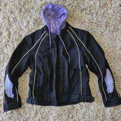 Womans Size Large,  Double Layer,  Purple/Black  Winter Jacket 