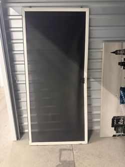 Screen Door with White Aluminum Frame