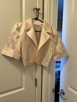 Orange And White Striped Ladies Jacket 