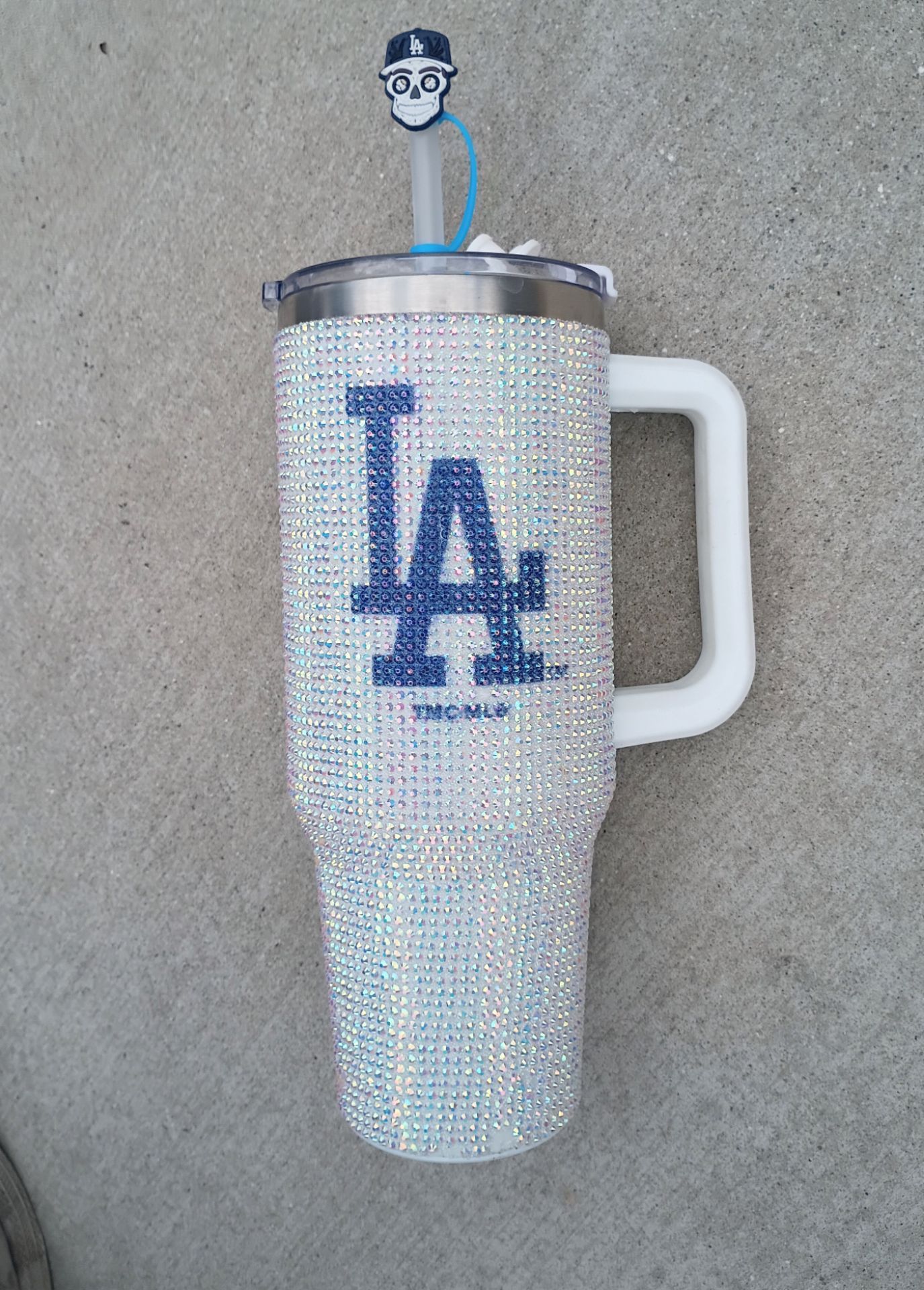 Dodgers Rhinestone Tumbler Blinged Out 42 Oz. Excellent Condition