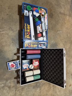 Poker set new open box 3 decks