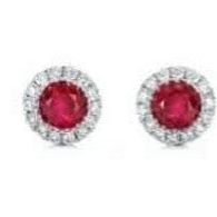 Ruby And Diamond Earrings 
