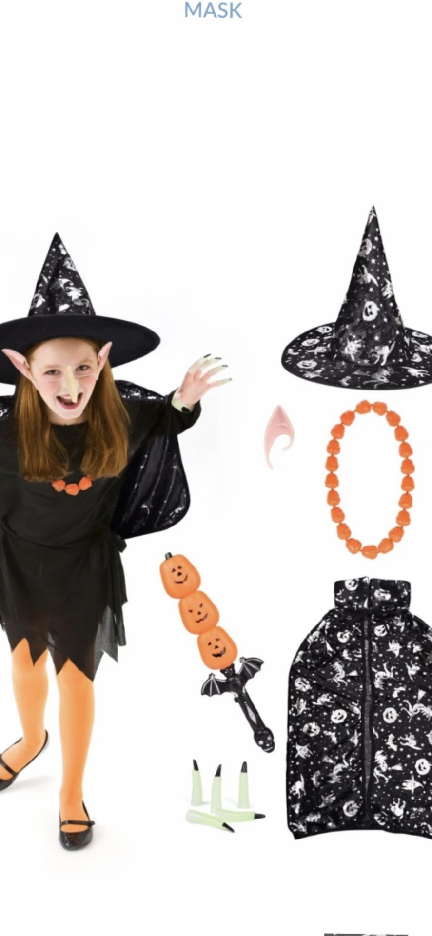 The Scary Halloween Witch Costume 3 +
