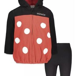 Disney Junior Minnie Girls zip-up fleece jacket and pants set new size T4