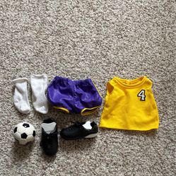 American Girl Doll Soccer Set With Accessories