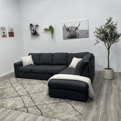 Dark Gray Sectional Couch - FREE DELIVERY 