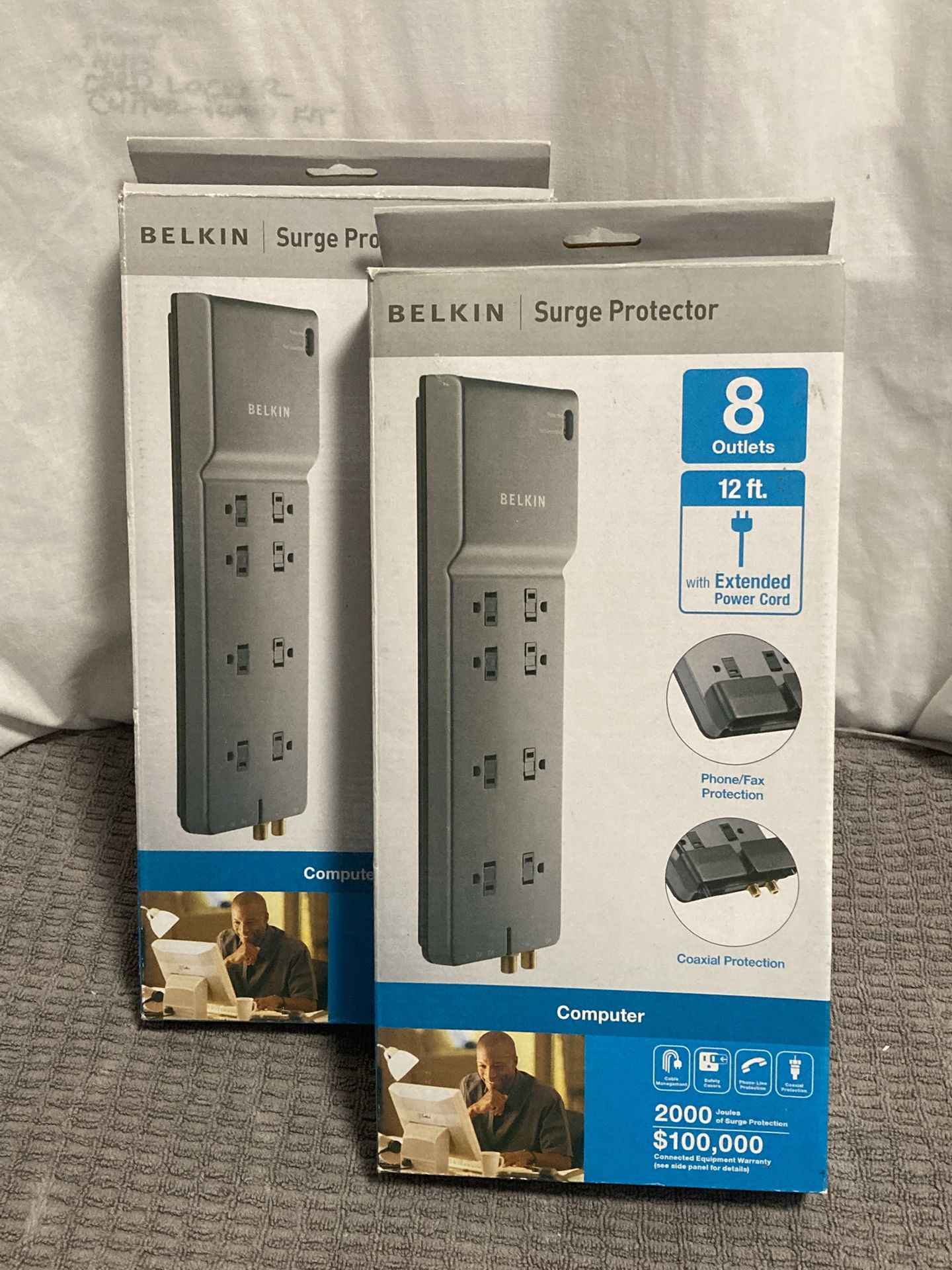New BELKIN SURGE PROTECTOR, 8 Outlets, 12 Foot Extended Power Cord, Lifetime Warranty