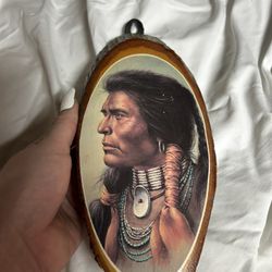 Handmade Wooden Indian Man House Decor. Glossy 8 Inches.