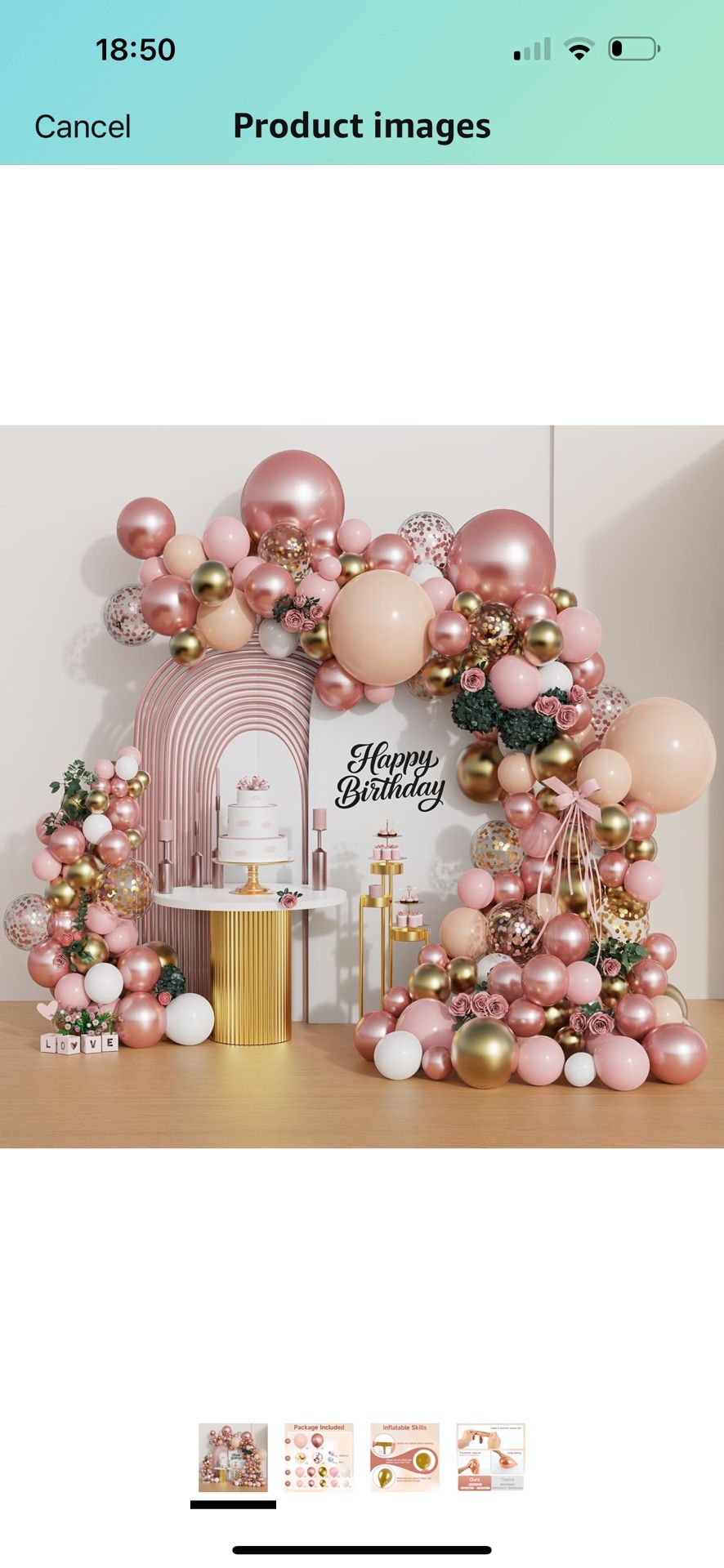 Brand New Rose Gold Balloon Garland Kit, 142Pcs Nude Pastel Pink Gold and Rose Gold Confetti Balloon Arch Kit