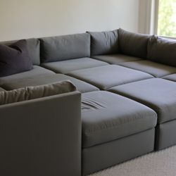 50% off from Original Price! Large Eight Piece Sectional, Plus Four Ottomans. LIKE NEW!!