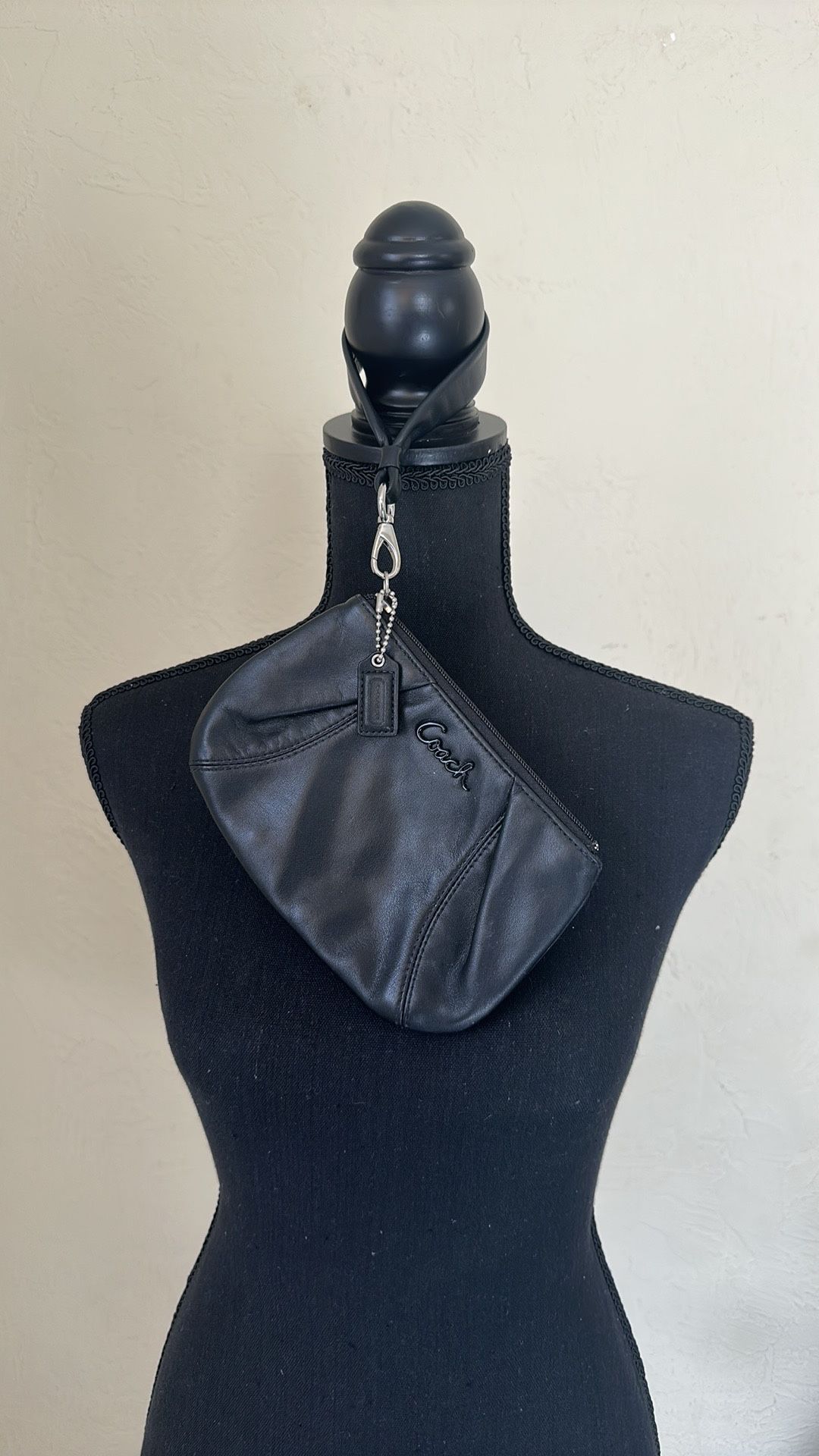 Coach Black Leather Wristlet