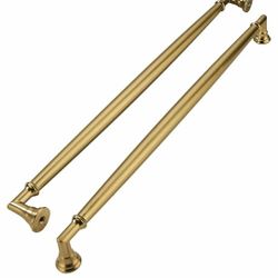 New 2 Pack 10 Inch(256mm) Brushed Brass Cabinet Pulls Heavy Duty Soild Warm Brass Cabinet Handles Kitchen Brushed Gold Cabinet Hardware for Cupboard D