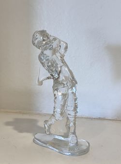Waterford Crystal Male Golfer Swinging Club 7” Figurine Vintage