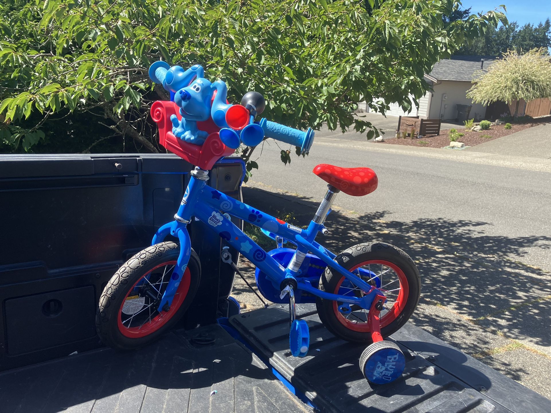 Child Kid Children Blues Clues  Bike 12” Wheels With Training Wheels Bicycle Tricycle Trike like New 