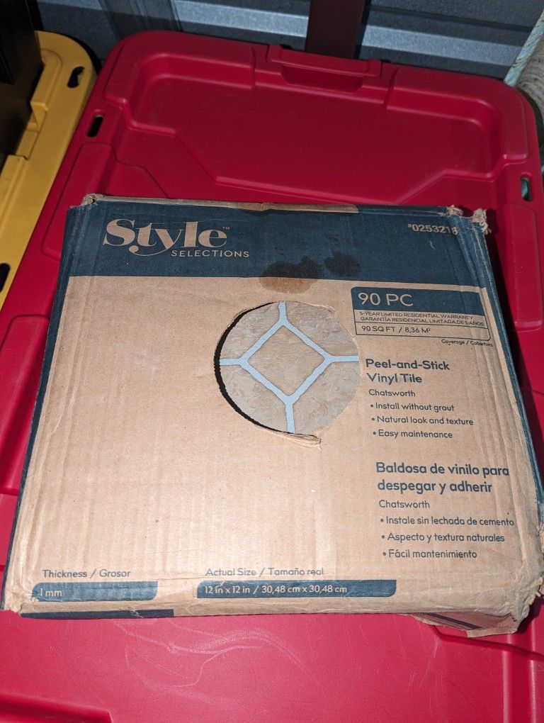 Box Of Peel And Stick Tiles 90 Ct Sealed