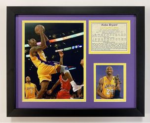 Legends Never Die "Kobe Bryant Gold Jersey Framed Photo Collage, 11 x 14-Inch, Black