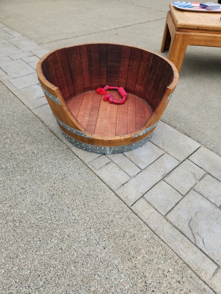 Wine Barrel Dog Bed