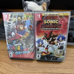 NEW SEALED Super Mario Odyssey + Sonic X Shadow Generations For Nintendo Switch