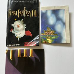SNES Final Fantasy III Manual, Map & Poster