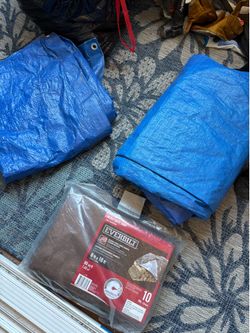 Lot of 3 All-Weather Tarps (1 Heavy Duty Brand New + 2 Blue)