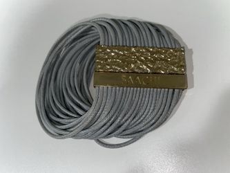 SAACHI Metallic Multi Strand Leather Cord Bracelet