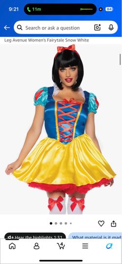 Leg Avenue Snow White Halloween Costume