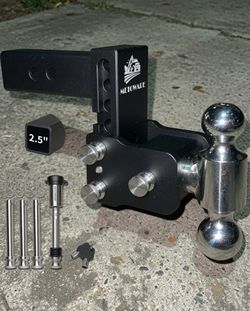 New Trailer Hitch Adjustable from Metoware - Heavy Duty Drop Hitch For 2.5" Receiver, Anti-Theft