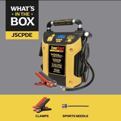 EverStart Maxx J5CPDE 1400 Peak Amps Jump Starter, Power Station, 500W Inverter