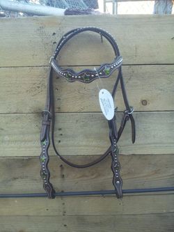New green concho headstall
