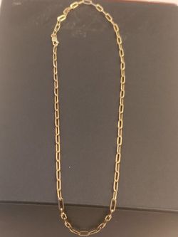 Paper Clip Necklace 16" 18k Gold
