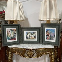 Three Antique Collectable Masterpiece Watercolor Paintings Signed by Artist🌷$450 set of Three