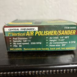 Central Pneumatic 7” Vertical Air Polisher/ Sander 