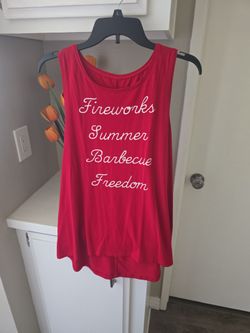Large Red Summer Tank Top