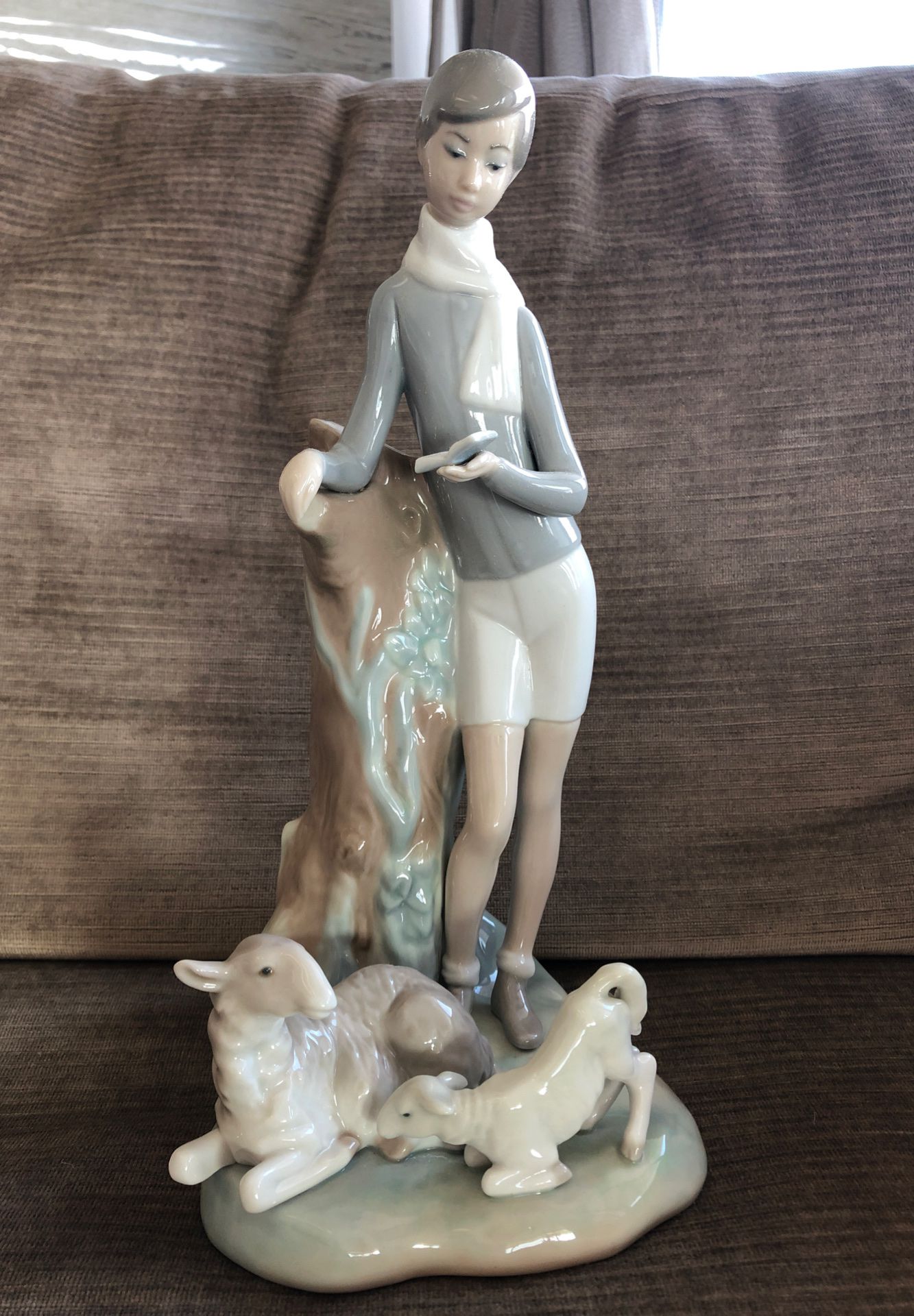 Lladro figurine - Boy with Lambs