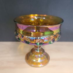 Beautiful Vintage Indiana Carnival Glass Compote 