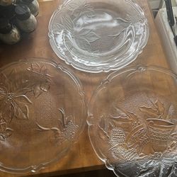 Glass Christmas Serving Dishes