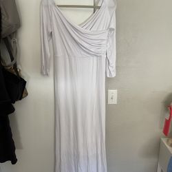 WHITE MATERNITY DRESS 