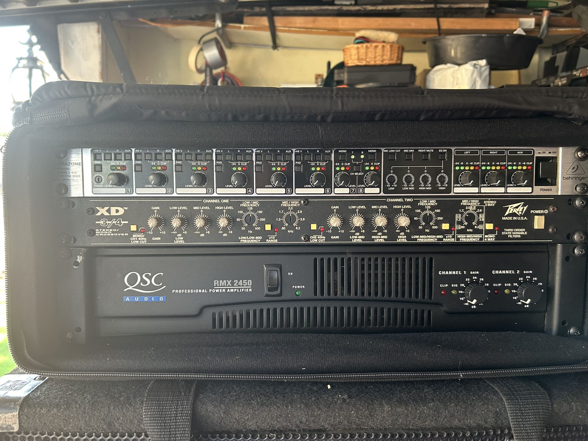 Professional Power Amplifier QSC 2450 Peavey Crossover Plus Behringer $400