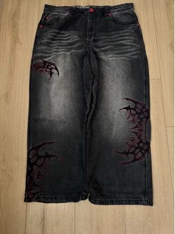 Vitriol Wide Leg Black Jeans